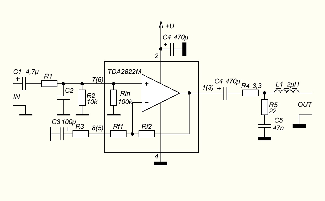 Усилитель мощности tda2822