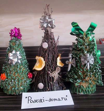 Елочка из металлизированной крепированной бумаги