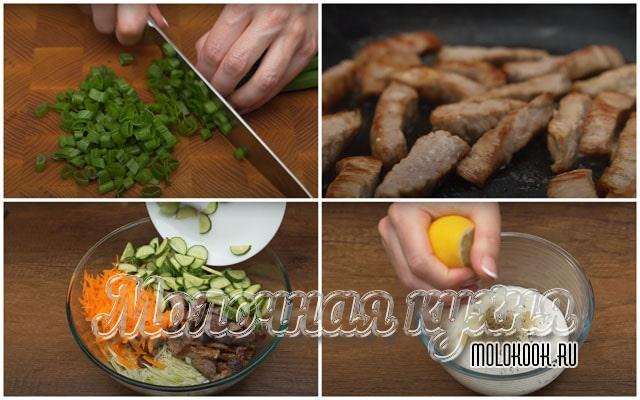 Сытный и простой рецепт салата «Мясной»