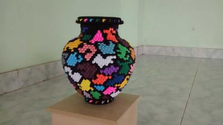 Ваза в технике модульного оригами