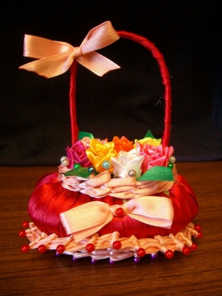 Корзинка из лент