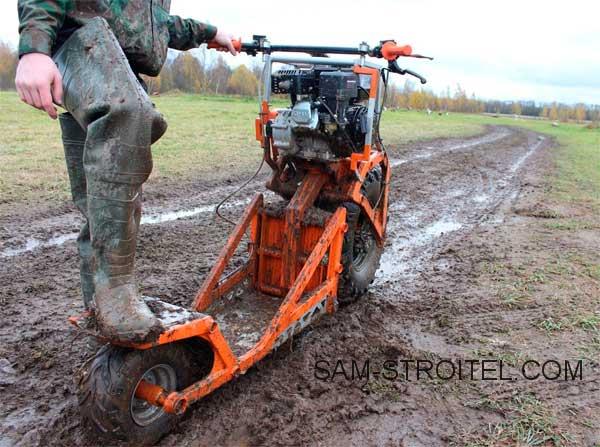 Моторизированный самокат из бензокосы