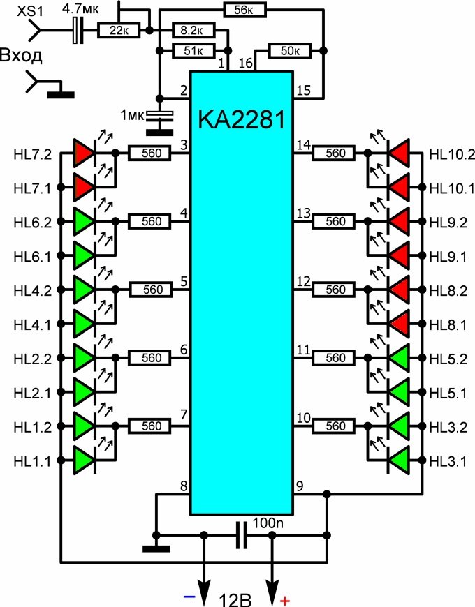 Схемы на микросхеме lm3914