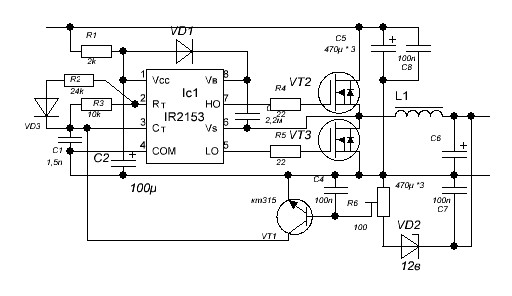 Типовая схема включения uc3842. блог › регулируемый бп на uc3843 из atx.