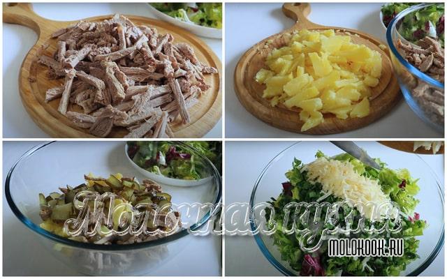 Сытный и простой рецепт салата «Мясной»