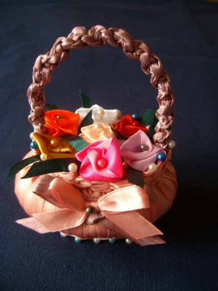 Корзинка из лент