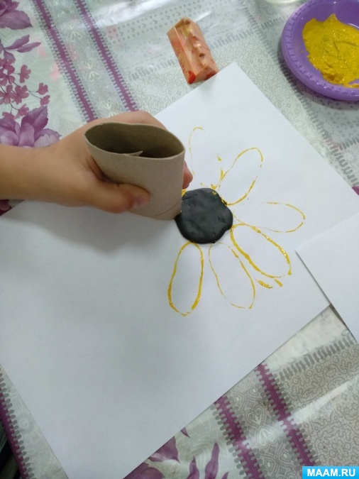 Подсолнух рисунок для детей карандашом, красками