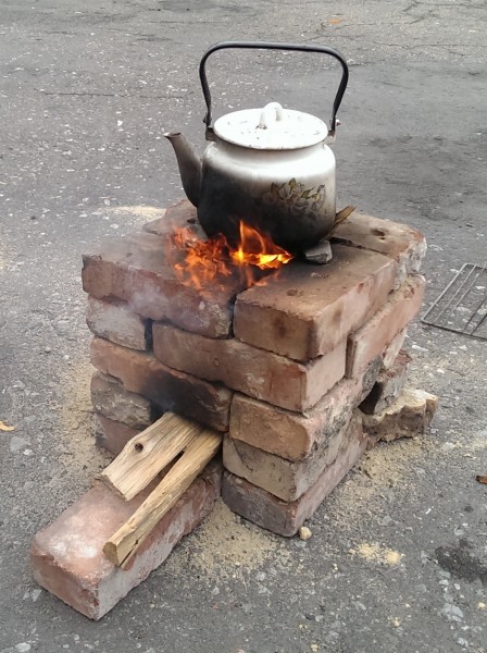 Кухонная печь из кирпича