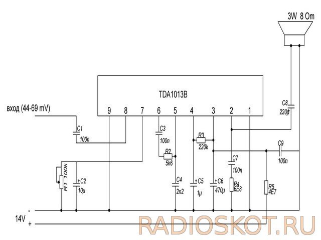 Усилитель сабвуфера на TDA7377 30Вт для авто и помещения