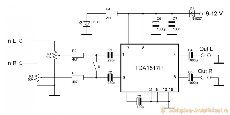 Портативный усилитель на TDA1517