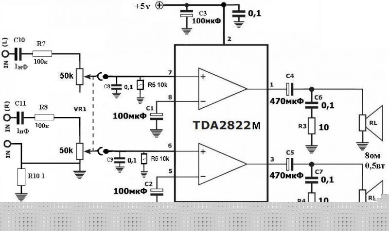 Характеристики микросхемы tda2822m