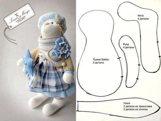 Желтый кролик плюшевый своими руками